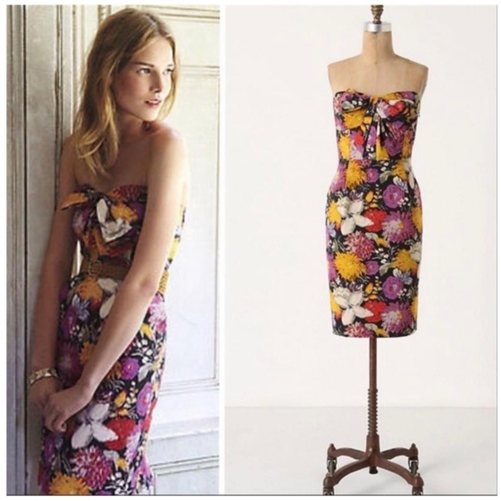 NWT Anthropologie Moulinette Soeurs Strapless Bow Dress